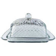 Load image into Gallery viewer, Cut Recycled Glass Butter Dish
