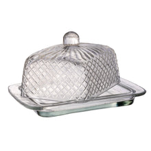 Load image into Gallery viewer, Cut Recycled Glass Butter Dish
