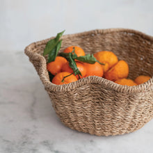 Load image into Gallery viewer, Decorative Woven + Rattan Ruffled Bowl
