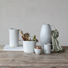 Load image into Gallery viewer, Stoneware Ribbed Pitcher

