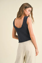 Load image into Gallery viewer, Textured Knitted Crop Top | Navy
