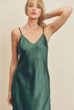 Load image into Gallery viewer, Emory Satin Slip Dress | Pine
