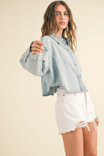 Load image into Gallery viewer, PRE-ORDER: Cropped Denim Shirt
