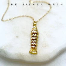 Load image into Gallery viewer, Gold CZ Fish Pendant Necklace
