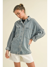 Load image into Gallery viewer, Washed Denim Shacket
