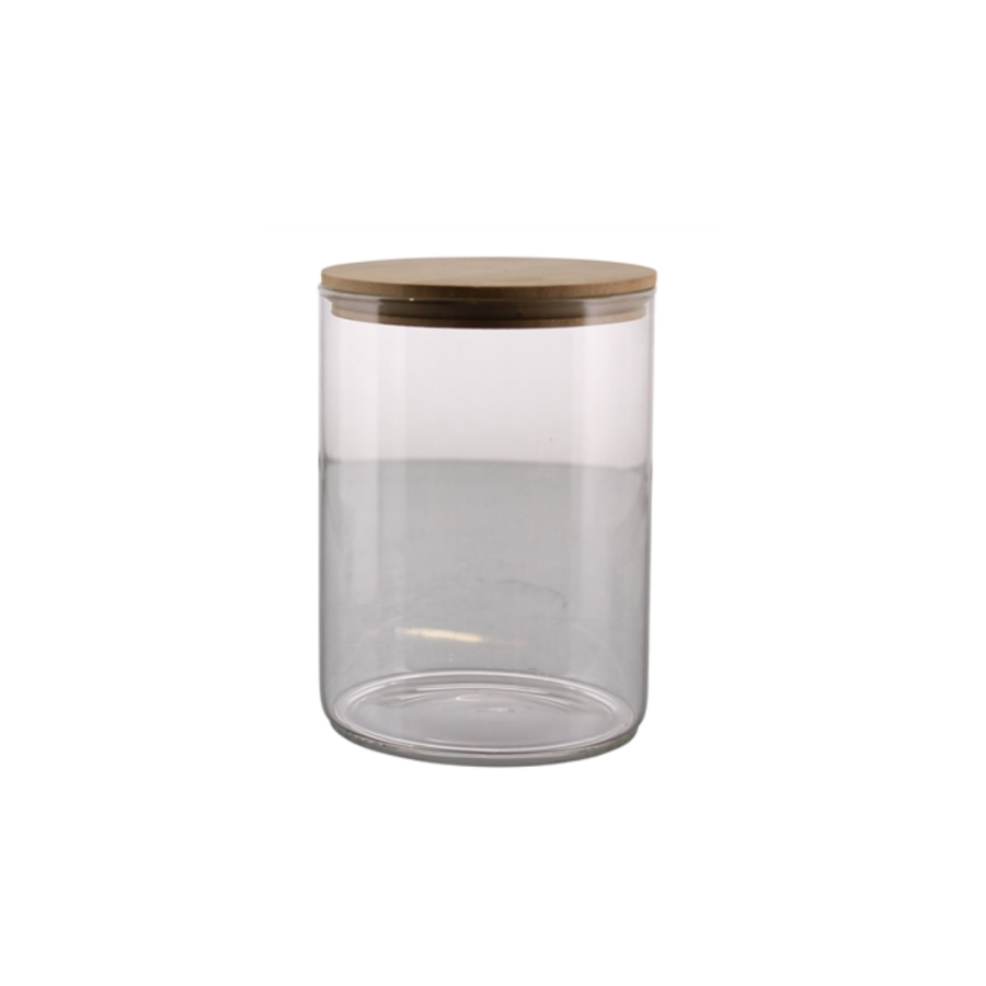 Glass With Wood Lid Canister | 2 Sizes