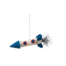 Load image into Gallery viewer, Wool Felt Rocket Ornament | 3 Styles

