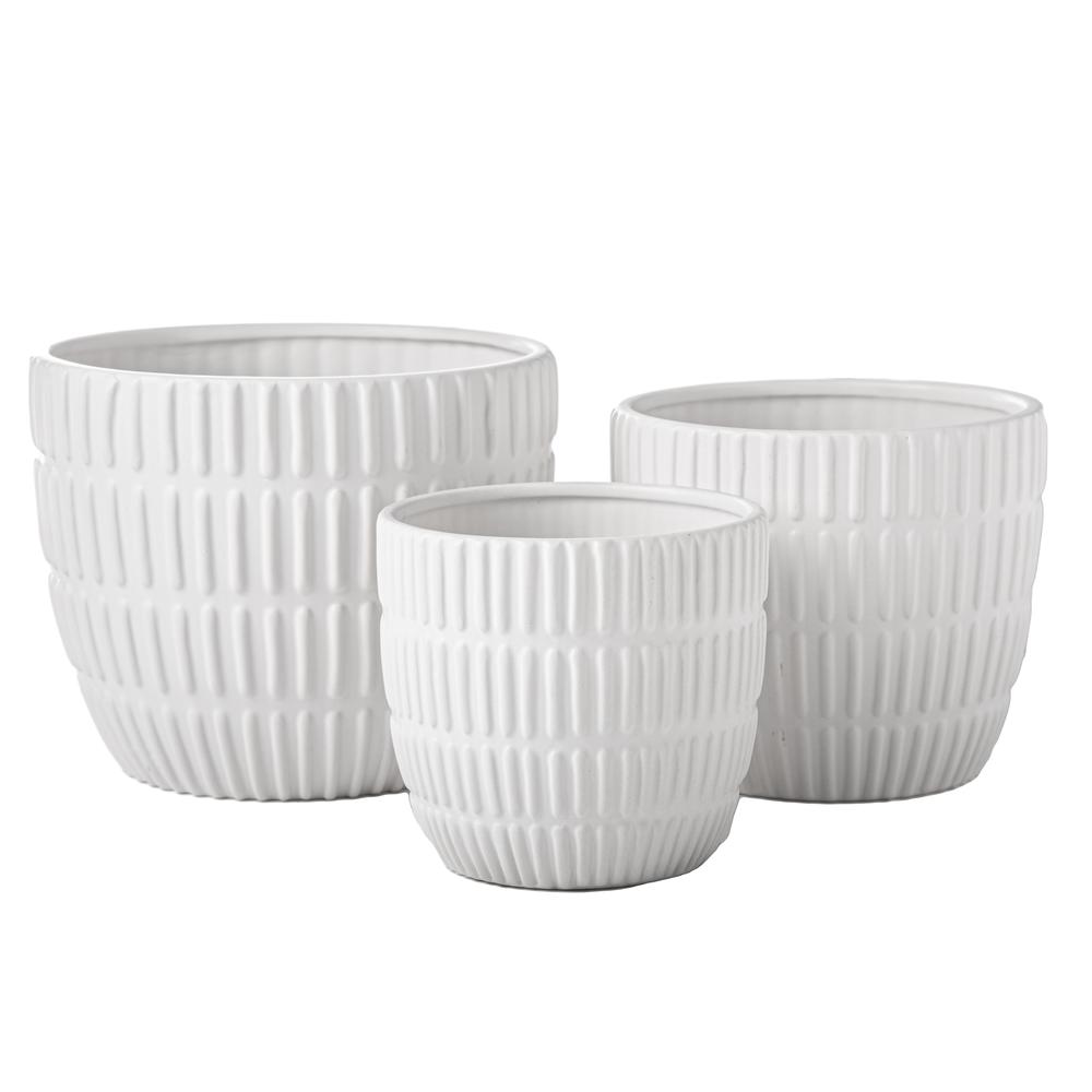 Ceramic Line Pattern Pot | 3 Sizes