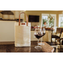 Load image into Gallery viewer, Jute Insulated Wine Bag | Holds 2 Bottles
