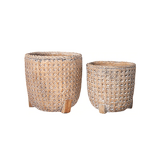 Load image into Gallery viewer, Terracotta Round Cross Weave Pot | 2 Sizes
