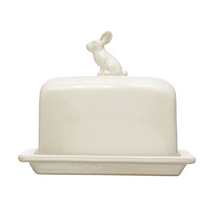 Load image into Gallery viewer, Stoneware Rabbit Butter Dish
