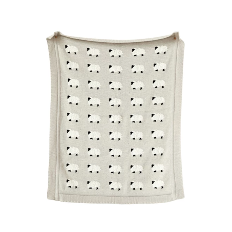 Knit Baby Blanket | Sheep