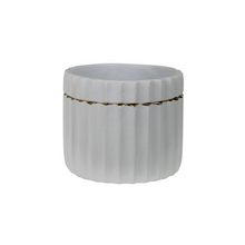 Load image into Gallery viewer, White + Gold Cement Cachepot | Small
