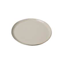 Load image into Gallery viewer, Gold Rim Stoneware Dinner Plate
