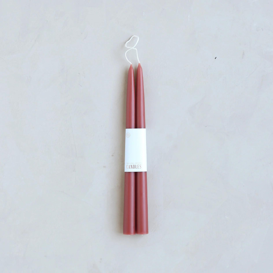 Dipped Taper Candles Clay | 2 Sizes