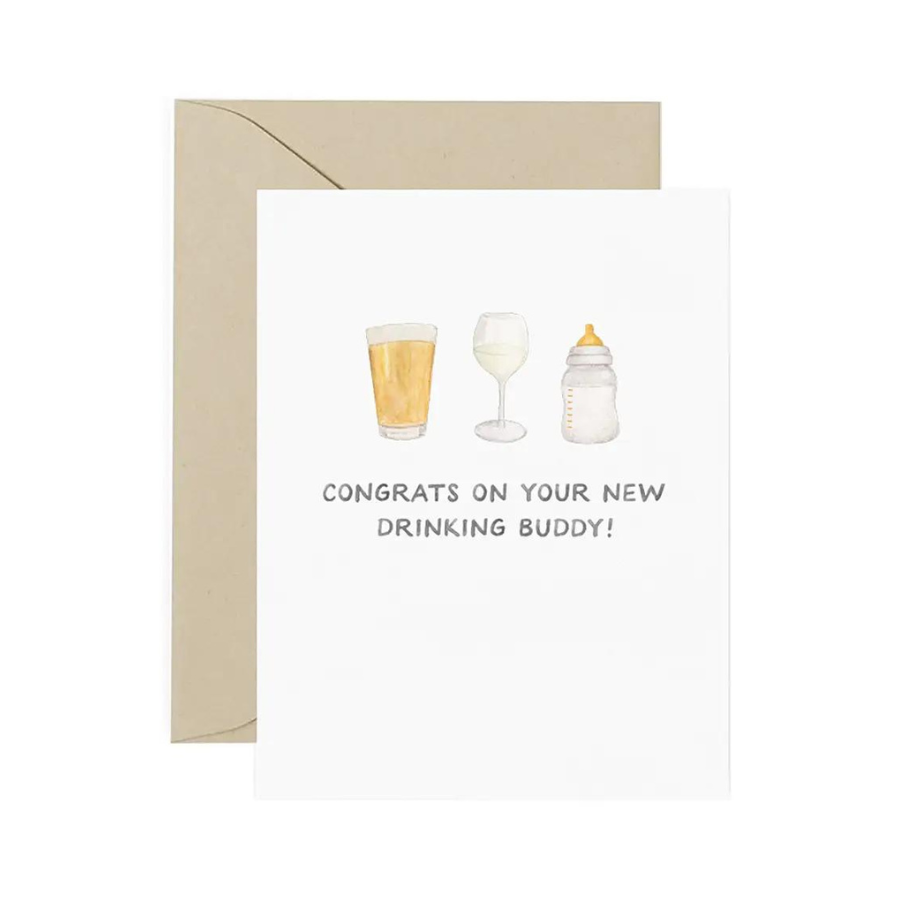 Drinking Buddies New Baby Card