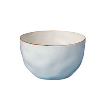 Load image into Gallery viewer, Tan Rim Stoneware Snack Bowl | 2 Sizes
