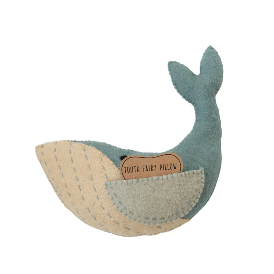 Wool Whale Tooth Fairy Pillow