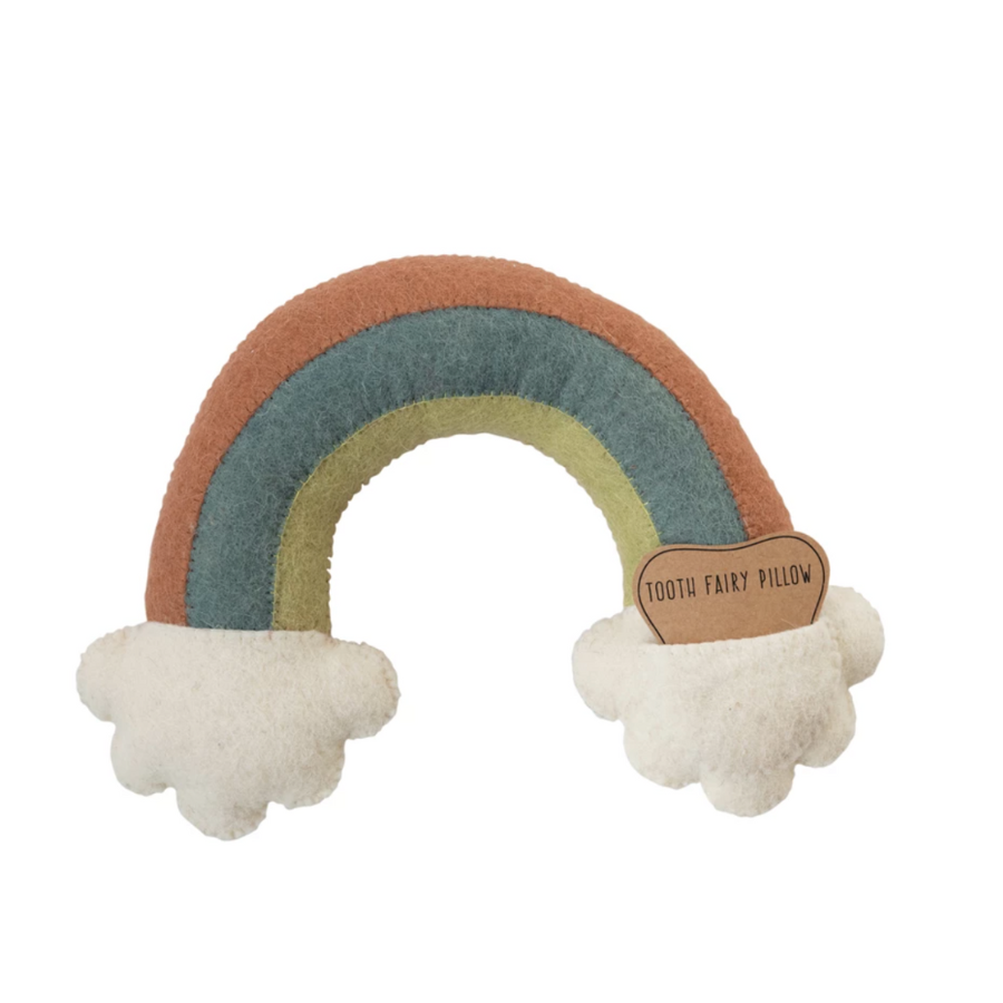 Wool Rainbow Tooth Fairy Pillow