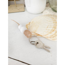 Load image into Gallery viewer, Boho Blush Sea Glass Keychain | White
