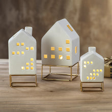 Load image into Gallery viewer, LED Ceramic House w/ Base | 3 Sizes
