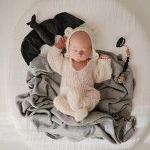 Load image into Gallery viewer, Knitted Pointelle Baby Blanket | Grey
