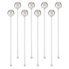 Load image into Gallery viewer, Jingle Bell Stir Sticks | Silver | Set of 8
