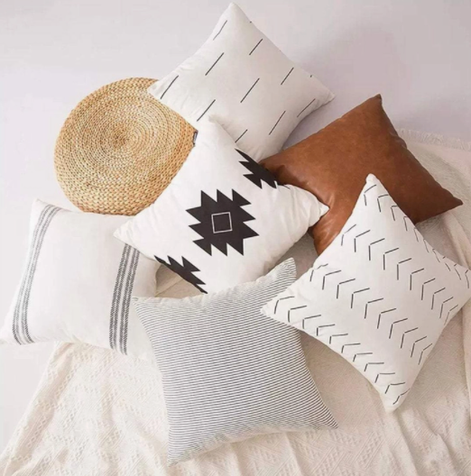 Cotton Throw Pillow Cover | Stripe