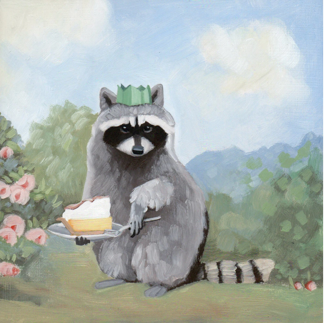 Raccoon w/ Lemon Meringue Pie Print