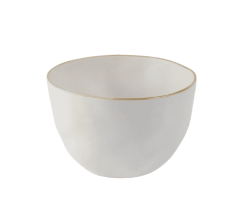 Tan Rim Stoneware Snack Bowl | 2 Sizes