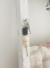 Load image into Gallery viewer, Boho Black Sea Glass Keychain | Natural
