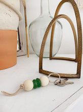 Load image into Gallery viewer, Boho Green Sea Glass Keychain | Natural
