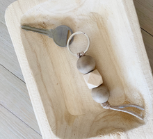 Load image into Gallery viewer, Boho Wood Bead Keychain | Grey
