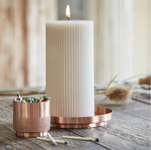 Load image into Gallery viewer, Ribbed Pillar Candle | Parchment
