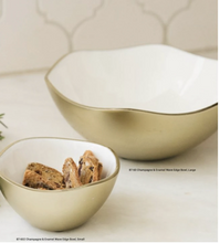 Load image into Gallery viewer, Champagne &amp; Enamel Wave Edge Bowl | 2 Sizes
