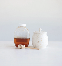 Load image into Gallery viewer, Honey Jar w/Honey Dipper + Lid
