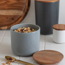 Load image into Gallery viewer, Stoneware Container w/ Acacia Lid | Slate
