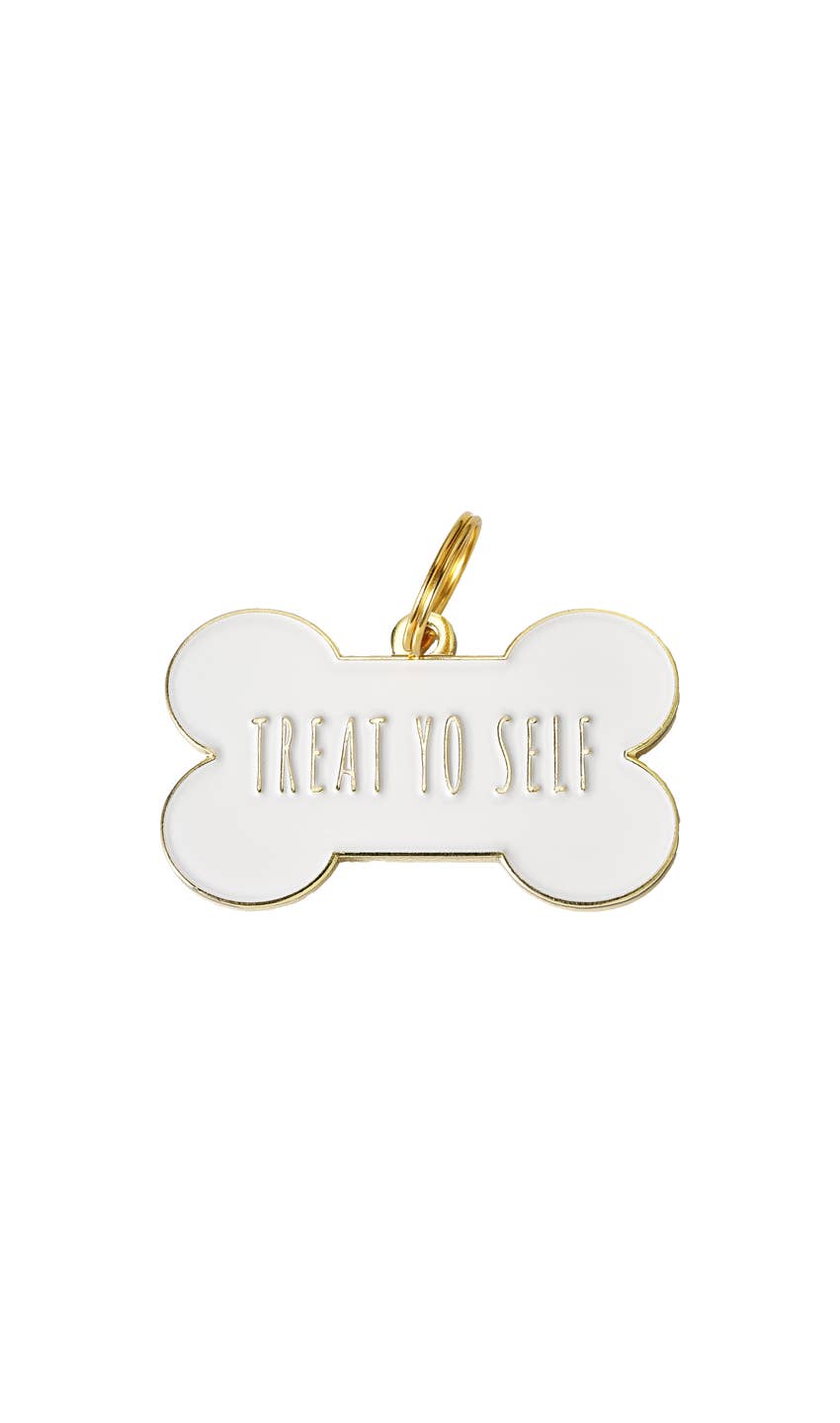Treat Yo Self Pet Tag/Keychain | White