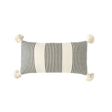 Load image into Gallery viewer, Woven Striped Lumbar Pillow w/Tassels

