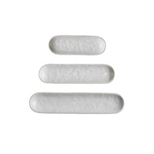 Load image into Gallery viewer, White Stoneware Tray | Set of 3
