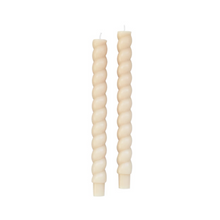 Load image into Gallery viewer, Unscented Twisted Tapers | Ivory | Set of 2

