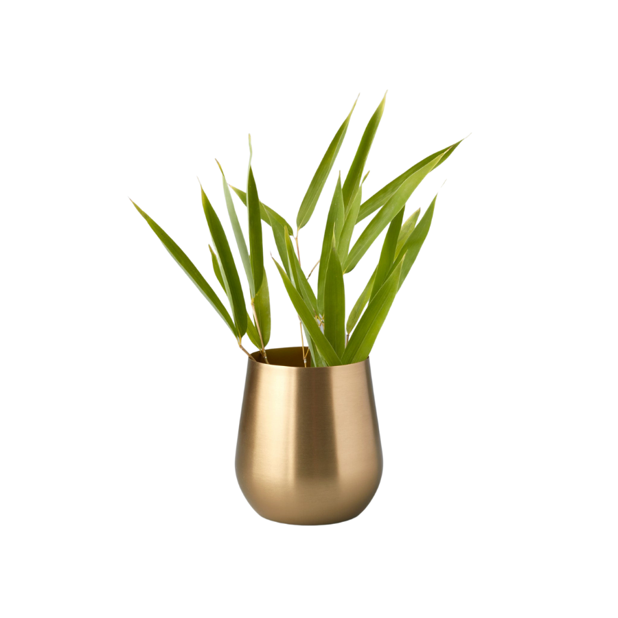 Satin Gold Sloped Vase | 2 Sizes