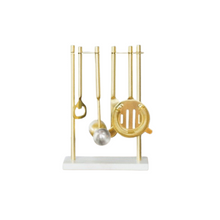 Load image into Gallery viewer, White Marble + Gold Hanging Bar Set
