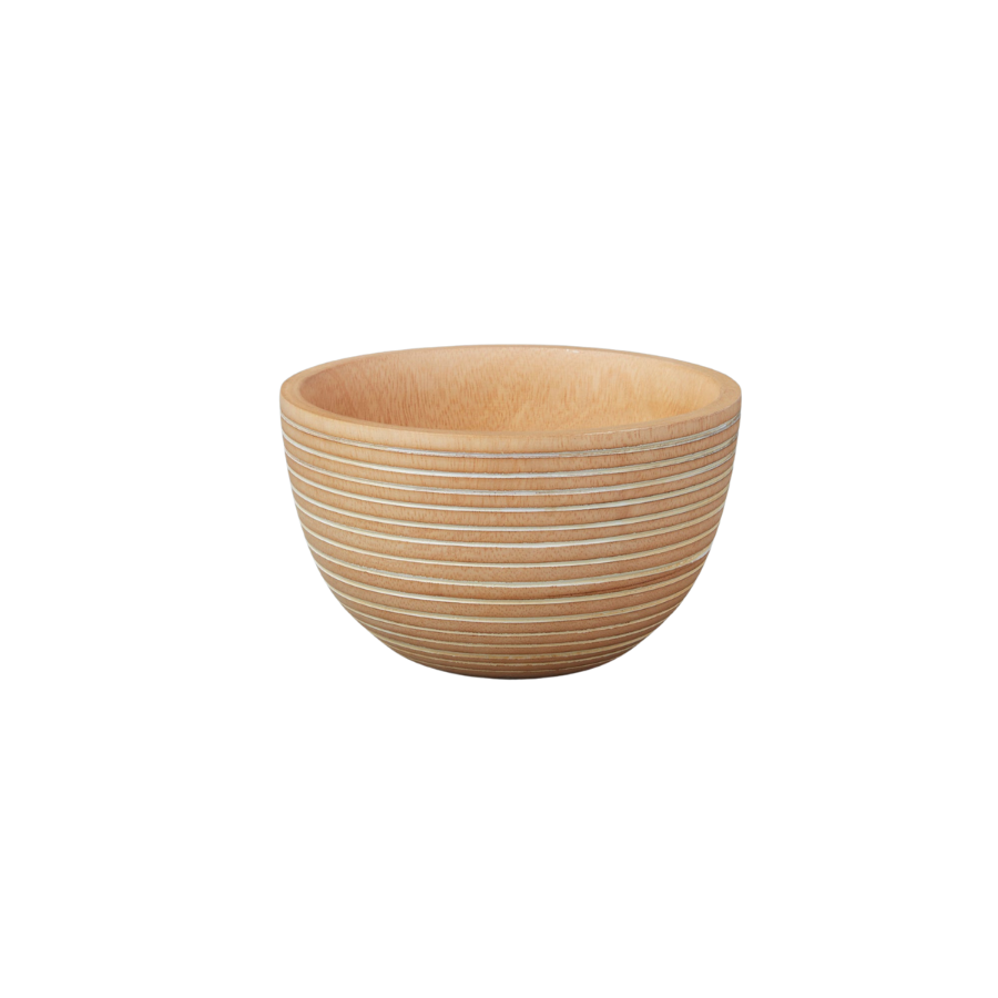 White Striped Kiln Mango Wood Bowl | 3 Sizes