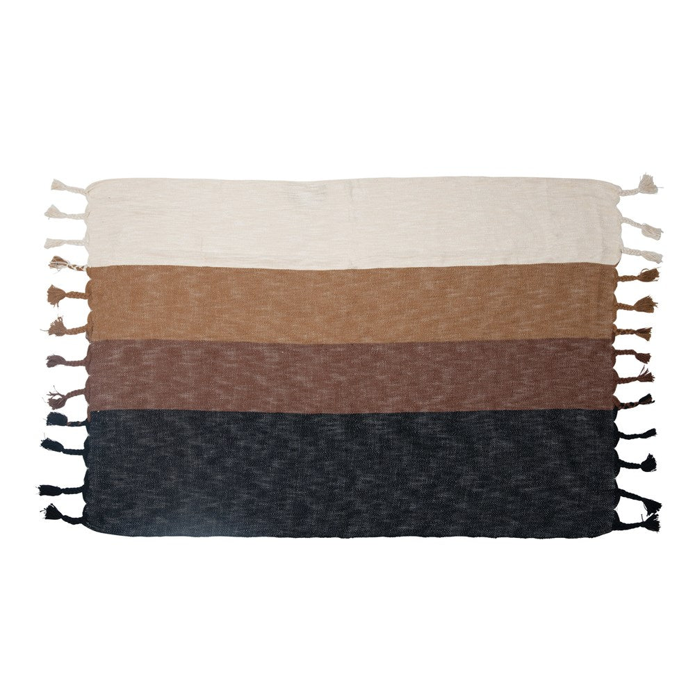 Brown Ombre Throw with Tassels