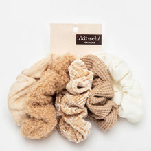 Load image into Gallery viewer, Assorted Textured Scrunchies | 5pc | Sand
