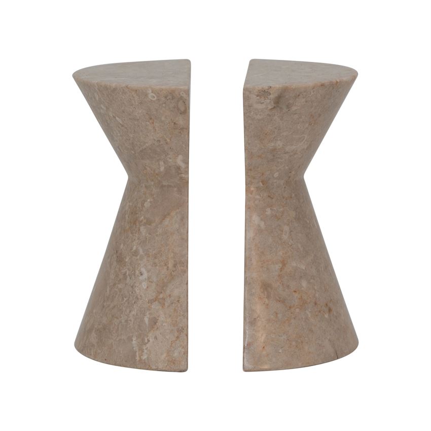 Beige Marble Bookends | Set of 2