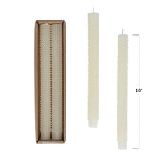 Load image into Gallery viewer, Unscented Hobnail Taper Candles | Cream | Set of 2
