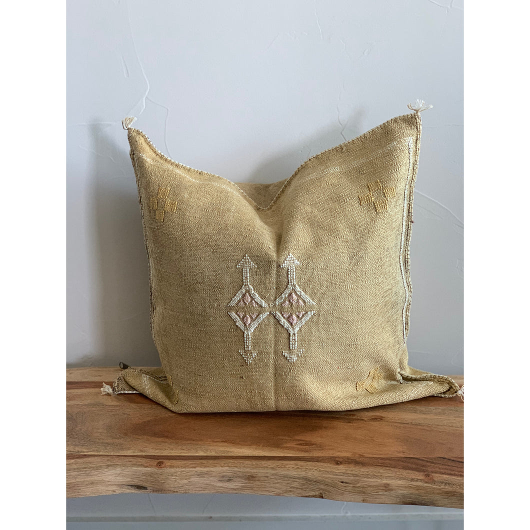 Moroccan Cactus Silk Pillow Cover | Mustard