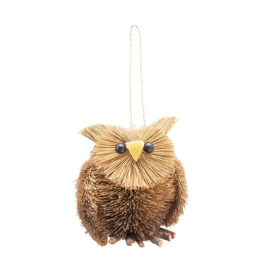 Bottle Brush Owl Ornament